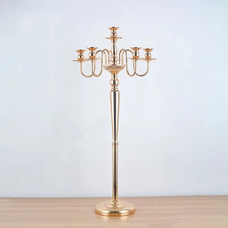 Candle Supplies Europe - Candelabro Moderno de Metal Plateado para